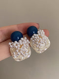 Momentlover Imitation Pearl Geometric Eardrop Earrings Accessories