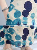 Momentlover Polka-Dot Sleeveless Loose Round-Neck Maxi Dresses