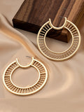 Momentlover Solid Color Hollow Geometric Drop Earrings