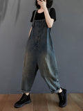 Momentlover Original Solid Elasticity Denim Jumpsuits