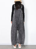 Momentlover Original Cool Denim Split-Joint Square-Neck Overalls