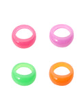 Momentlover 4 Pcs Solid Color Geometric Rings Accessories