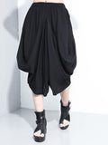 Momentlover Loose Solid Color Round-Neck Short Sleeves  Tops+ Elasticity Pleated Cropped Pants Two Pieces Set