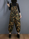 Momentlover Original Camouflage Elasticity Harem Denim Overalls