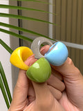 Momentlover Original Solid Color Geometric Resin Rings Accessories