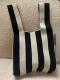 Momentlover Striped Contrast Color Woven Handbag Bags