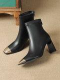Momentlover Square-Toe Split-Joint Pumps Boots
