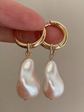 Momentlover Irregularity Imitation Pearl Contrast Color Earrings Accessories