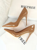 Momentlover Split-Joint Solid Color Scarpin Salto Pumps