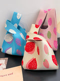 Momentlover Woven Contrast Color Handbags Bags
