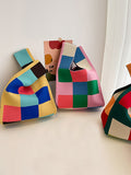 Momentlover Casual Checkerboard Contrast Color Color-Block Bags Accessories Handbags
