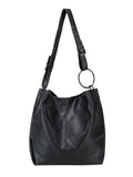 Momentlover Fashion Urban Solid Color PU Shoulder Bag