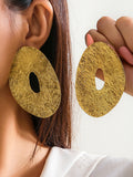 Momentlover Solid Color Geometric Drop Earrings