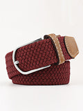Momentlover 20 Colors Simple Contrast Color Weave Belt