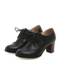 Momentlover Split-Joint Pointed-Toe Lace-Up Pumps