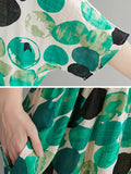Momentlover Cotton Blend Round-Neck Polka-Dot Maxi Dress