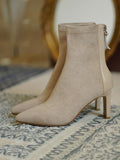 Momentlover Zipper Split-Joint Pointed-Toe Sock Boots Boots