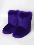 Momentlover Solid Color Round-Toe Keep Warm Boots