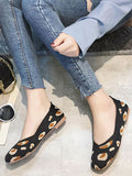 Momentlover Leopard Contrast Color Breathable Flat Shoes
