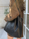 Momentlover Fashion Urban Solid Color PU Shoulder Bag