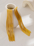 Momentlover Tasseled Solid Color Earrings Accessories