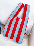 Momentlover Striped Contrast Color Woven Handbag Bags