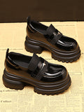 Momentlover Split-Joint Round-Toe Platform Shoes