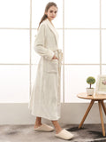 Momentlover Comfortable Solid Bandage Pajama Robe