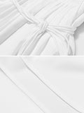 Momentlover Vacation Long Sleeves Puff Sleeves Embroidered Solid Color Stand Collar Mini Dresses