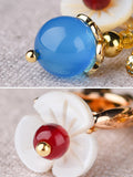 Momentlover Vintage Asymmetric Plum Blossom Branch Earrings
