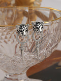 Momentlover Rhine Stones Geometric Animal Shape Drop Earrings