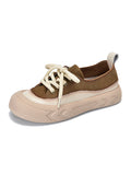 Momentlover Lace-Up Contrast Color Platform Shoes Casual Shoes
