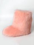 Momentlover Solid Color Round-Toe Keep Warm Boots