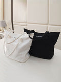 Momentlover Casual Simple Letter Printed Tote Bag