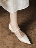 Momentlover Split-Joint Shallow Cut Pointed-Toe Lace-Up Pumps