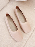 Momentlover Solid Color Breathable Flat Shoes