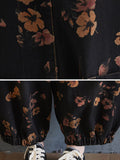 Momentlover Original Floral With Pocket Harem Denim Overalls
