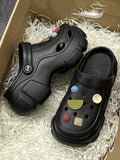 Momentlover Round-Toe Hollow Slider Sandals Platform Shoes Crocs