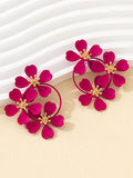 Momentlover Flower Shape Drop Earrings