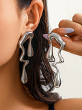Momentlover Solid Color Geometric Drop Earrings