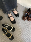 Momentlover Split-Joint Round-Toe Round Cut Mary Janes