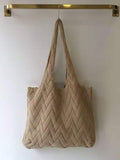 Momentlover Casual Weave Solid Color Bags Accessories