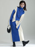 Momentlover Casual Loose Long Sleeves Contrast Color High-Neck Sweater Top&Skirt Two Pieces Set