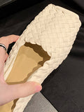Momentlover Woven Square-Toe Split-Joint Open Toe Slippers&Mules