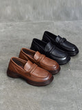 Momentlover Square-Toe Solid Color Round-Toe Shoes