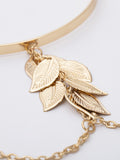 Momentlover Stylish Leaves Geometric Tasseled Arm Chain Accessories