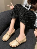 Momentlover Split-Joint Shallow Cut Round-Toe Flat Shoes