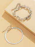 Momentlover Urban Solid Color Geometric Alloy Bracelet Accessories