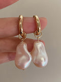 Momentlover Irregularity Imitation Pearl Contrast Color Earrings Accessories