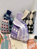 Momentlover Woven Rhombic Contrast Color Handbag Bags